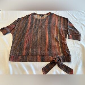 Simply Vera Vera Wang Earthy Striped Knit Top with Tie Size Large